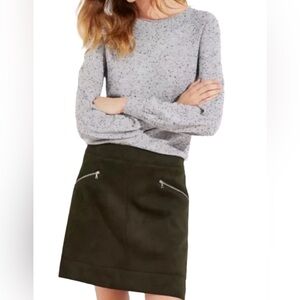 The Loft Size 10 dark green faux suede skirt